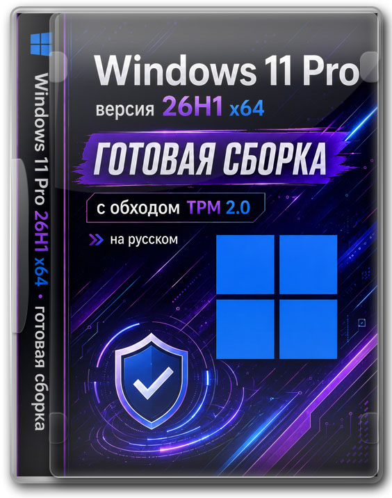 Windows 11 Pro версия 26H1 x64 — готовая сборка с обходом TPM 2.0 на русском