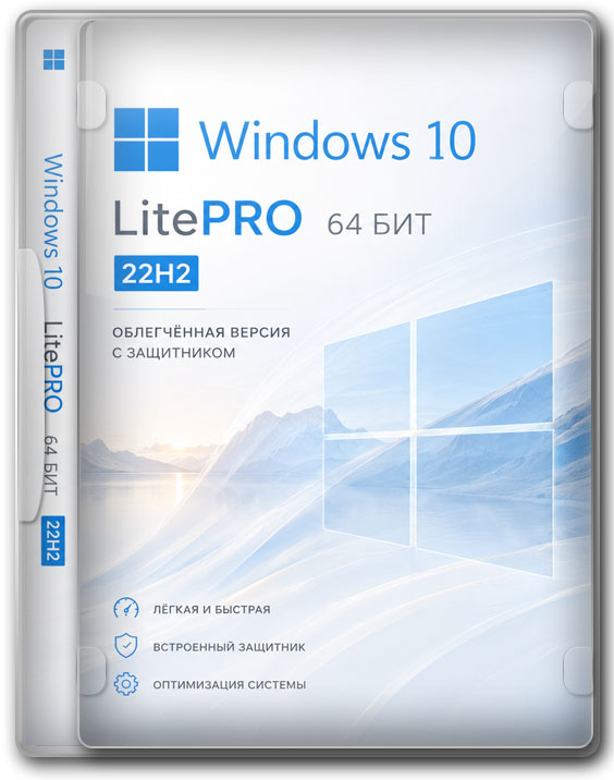 Windows 10 LitePRO 64 бит  — облегчённая версия 22H2 с Защитником