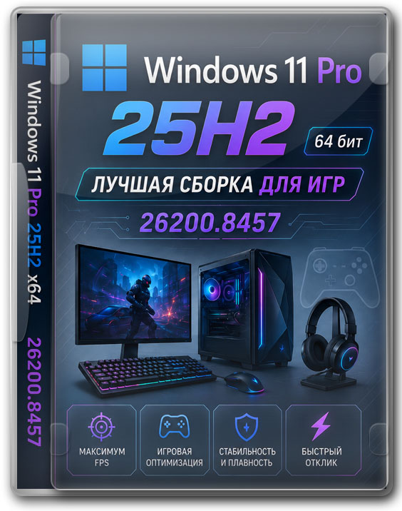 Виндовс 11 Pro 25H2 64 бит лучшая сборка для игр - 26200.8457