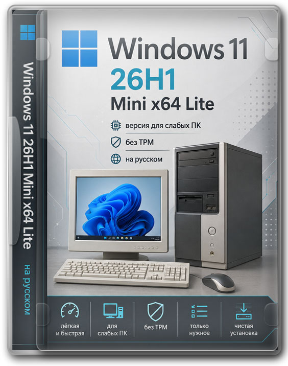 Windows 11 26H1 Mini x64 Lite версия для слабых ПК без TPM на русском