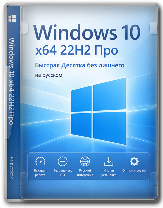 Windows 10 x64 22H2 Про - быстрая Десятка без лишнего на русском