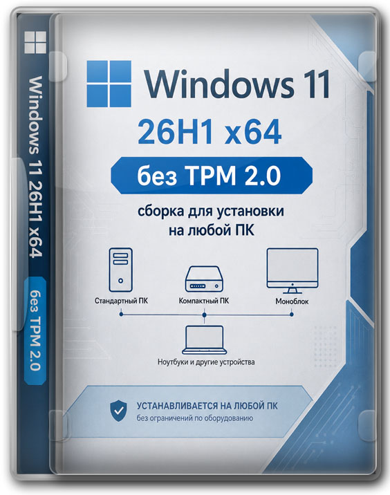 Виндовс 11 26H1 x64 без TPM 2.0 — сборка для установки на любой ПК