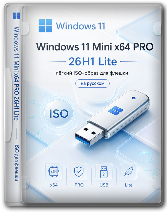 Виндовс 11 Mini x64 PRO 26H1 Lite — легкий ISO образ для флешки
