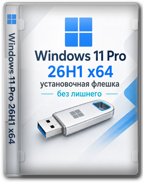 Легкая Windows 11 Pro 26H1 x64 — установочная флешка без лишнего