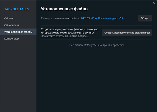 Пример сообщения Steam после завершения проверки